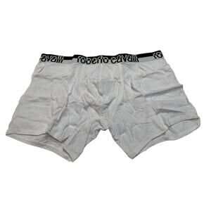 9-84 ROBERTO CAVALLI Men's Boxer Brief Underwear Knited Panties White Large
